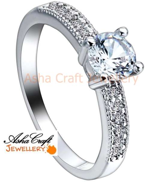 GORGEOUS! Sparkling 1.02ct Cr.Diamond Round Solitaire Engagement Ring - Size 6 / M / 16.3mm
