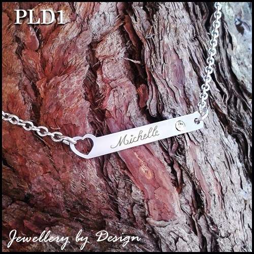 Name Pendant 50cm Chain Necklace Quality Stainless Steel + FREE ENGRAVING