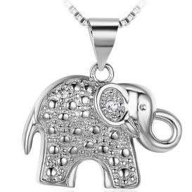 Elephant Necklace | White Gold GP