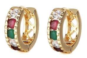 Huggie Earrings | Red, Green & White