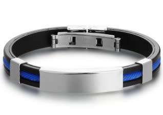 Mens Bracelet | Black & Blue