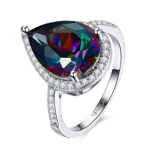 **2 RINGS AVAIL** Exquisite!! 5.85ct Cr.Mystic Topaz & Cr.Diamond Engagement Ring - Size 8/Q