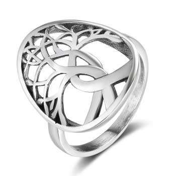 Genuine 925 Sterling Silver Ring - Large Tree of Life - Size 7 / O
