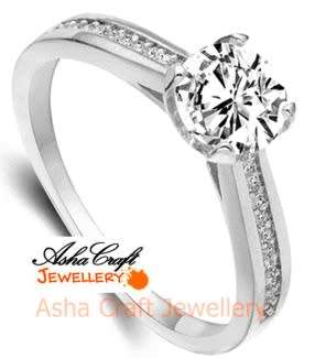 STUNNING! Sparkling 1.00ct Cr.Diamond Round Solitaire Engagement Ring - Size 6.75 / N / 17mm