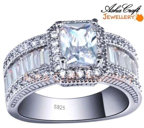 Magnificent! 4.30ct Cr.Diamond Designer Radiant Cut Engagement Ring - Size 9 / S