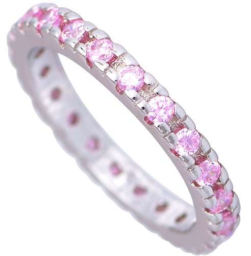 ON PROMOTION: Light Pink CZ Full Eternity Ring - Super deal; dont miss out.