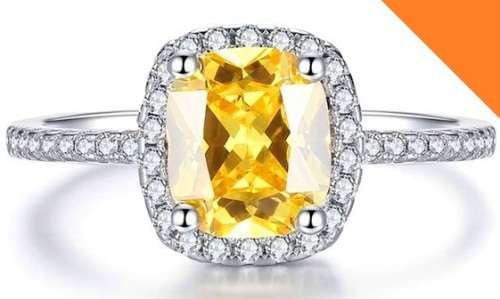 SENSATIONAL! RADIANT CUT 2.12CT CR.DIAMOND HALO ENGAGEMENT RING - Size 9.5 / T