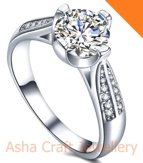 AMAZING!! Sparkling White 1.44ct Cr.Diamond Engagement Ring - Size 7/O/17.5mm