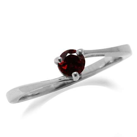 REAL SILVER! Fine 925 Sterling Silver Ring, 0.34ct Garnet Natural Gemstone. Size 10/U