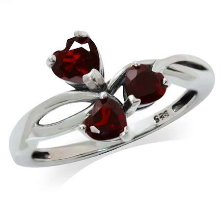 REAL SILVER! Fine 925 Sterling Silver Ring, 1.11ct Garnet Natural Gemstone. Size 9/S