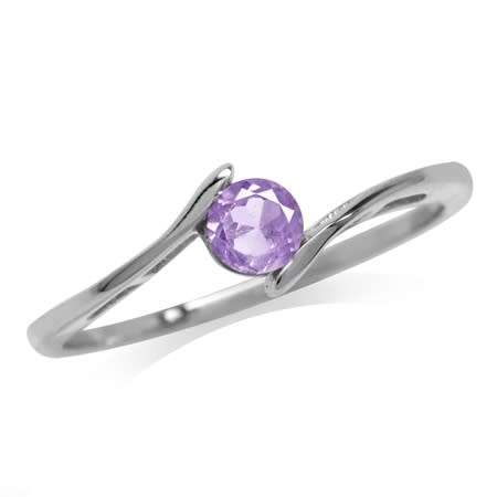 REAL SILVER! Fine 925 Sterling Silver Ring, 0.24ct Amethyst Natural Gemstone. Size 9/S