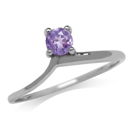 REAL SILVER! Fine 925 Sterling Silver Ring, 0.18ct Amethyst Natural Gemstone. Size 5/K