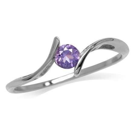 REAL SILVER! Fine 925 Sterling Silver Ring, 0.18ct Amethyst Natural Gemstone. Size 9/S