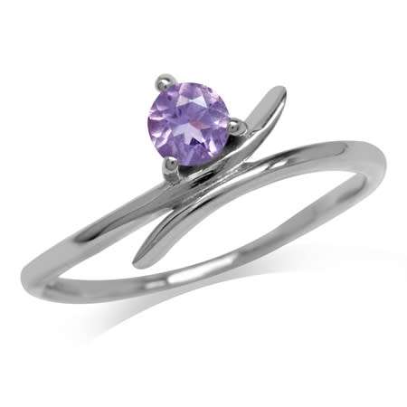 REAL SILVER! Fine 925 Sterling Silver Ring, 0.18ct Amethyst Natural Gemstone. Size 6/M