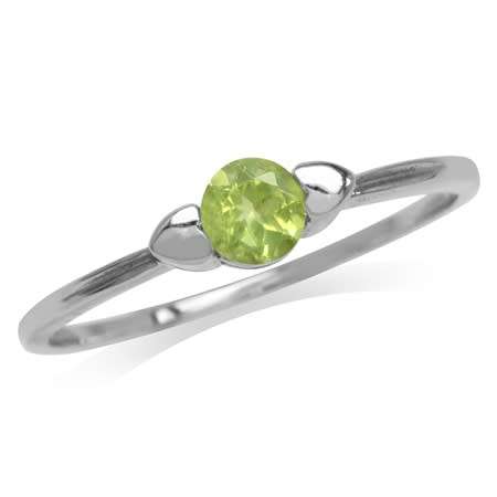 REAL SILVER! Fine 925 Sterling Silver Ring, 0.27ct Peridot Natural Gemstone. Size 9/S