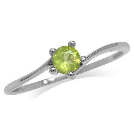 REAL SILVER! Fine 925 Sterling Silver Ring, 0.27ct Peridot Natural Gemstone. Size 9/S