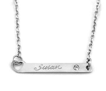 Diamante Name Plate Necklace