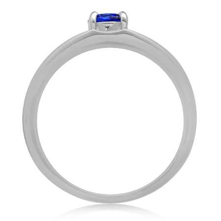 REAL SILVER! Simulated Sapphire 925 Sterling Silver Ring. Size 6/M/16.3mm