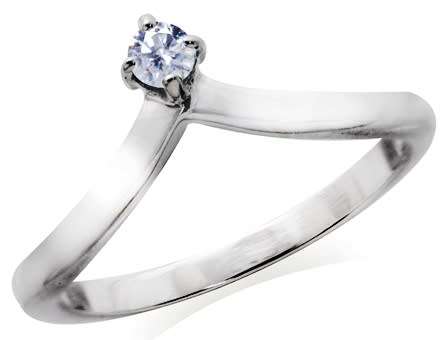 Fine 925 Sterling Silver Ring, Sparkling White CZ Gemstone. Size 6/M