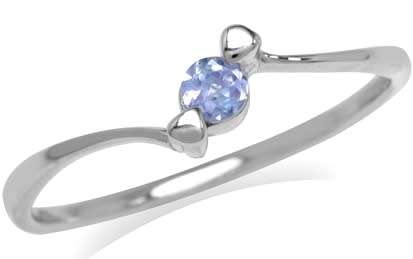 Genuine 0.10ct Tanzanite Natural Gemstone Ring 925 Sterling Silver. Size 6/M