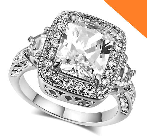 MAGNIFICENT! Sparkling 4.57ct Cr.Diamond Halo Engagement Ring - Size 7.25 / O+