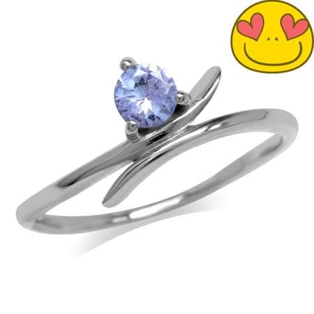 Genuine 0.20ct Tanzanite 925 Sterling Silver Ring. Size 5/K/16mm