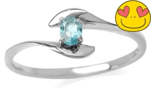 0.15ct Cr.Aquamarine 925 Sterling Silver Ring. Size 10/U/20mm