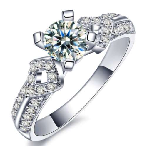 STUNNING!! 1.20ct Cr.Diamond Sparkling Designer Engagement Ring - Size 7/N+/17.3mm