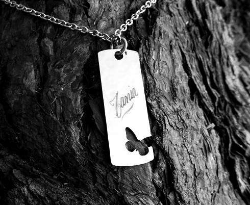 Personalized Butterfly Name Necklace + FREE ENGRAVING - 5 Options