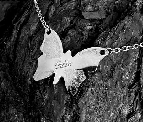 Personalized Butterfly Name Necklace + FREE ENGRAVING - 5 Options