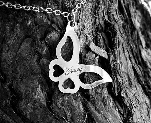 Personalized Butterfly Name Necklace + FREE ENGRAVING - 5 Options