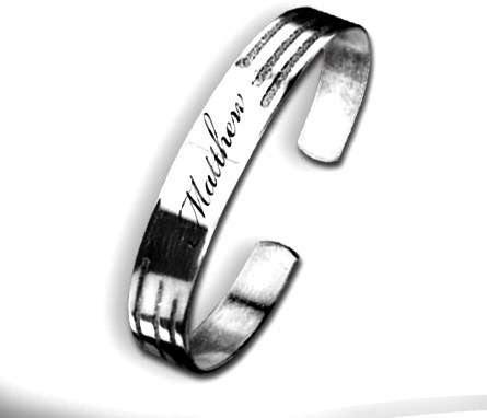 Fathers Day - Personalised Stainless Steel Cuff Bracelets - 3 Options