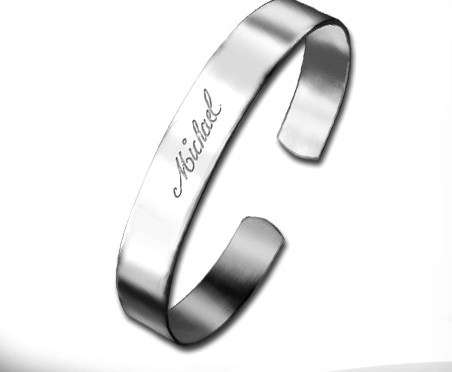 Fathers Day - Personalised Stainless Steel Cuff Bracelets - 3 Options