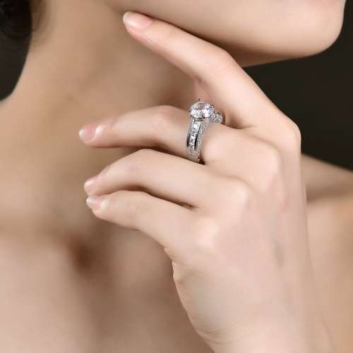 EXTRAORDINARY - 4.06ct Cr.Diamond Designer Milgrain Engagement Ring. Size 8 /Q