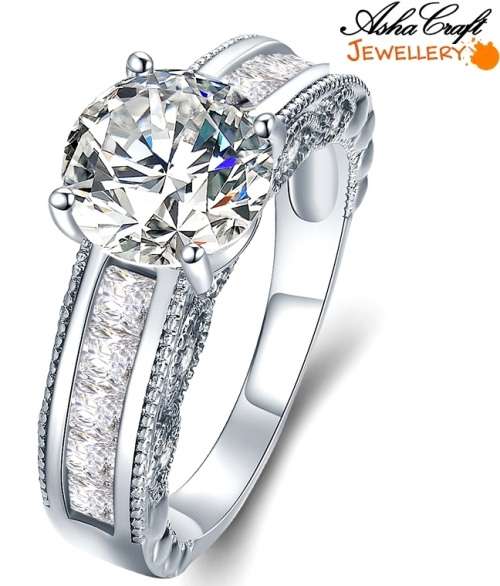 EXTRAORDINARY - 4.06ct Cr.Diamond Designer Milgrain Engagement Ring. Size 8 /Q