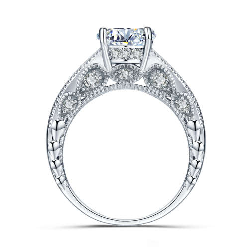 EXTRAORDINARY - 4.06ct Cr.Diamond Designer Milgrain Engagement Ring. Size 8 /Q