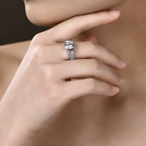 BREATHTAKING - Sparkling 3.56ct Cr.Diamond Designer Pave Engagement Ring. Size 6.5/N
