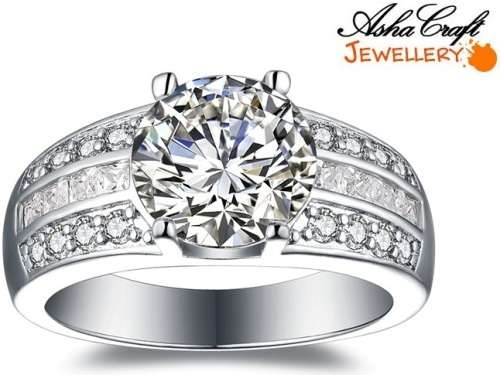 ASHA CRAFT JEWELLERY. 4.38ct Cr.Diamond Channel Set Engagement Ring. Size 9/S
