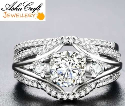 MAGNIFICENT - 2.11ct Cr.Diamond Glamorous Engagement Ring SET. Size 7/N+