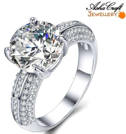 MAGNIFICENT! Sparkling 4.76ct Cr.Diamond Majestic Solitaire Engagement Ring. Size 7/N+