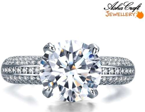 MAGNIFICENT! Sparkling 4.76ct Cr.Diamond Majestic Solitaire Engagement Ring. Size 7/N+