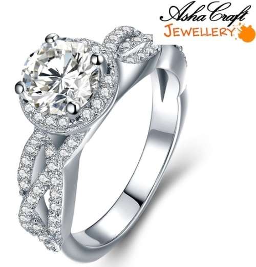 EXQUISITE! Sparkling 1.95ct Cr.Diamond Round Halo Swirl Engagement Ring. Size 7/N+