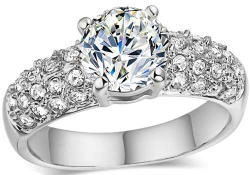 EXQUISITE!! 1.81ct Cr.Diamond and Accents Pave Engagement Ring - Size 7/N+/17.3mm