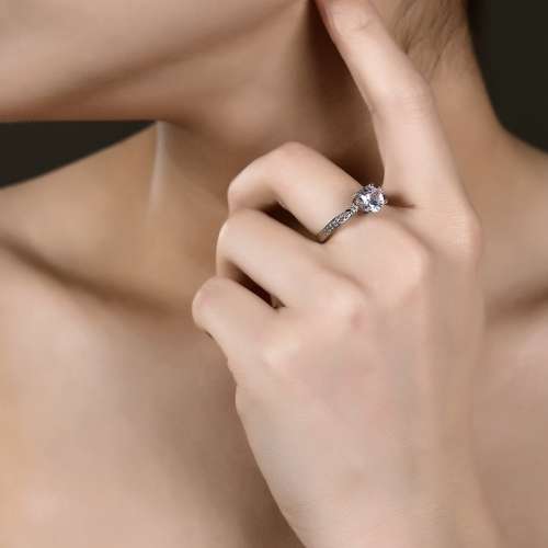 ASHA CRAFT JEWELLERY. 1.51ct Cr.Diamond Solitaire & Accents Engagement Ring. Size 6/M