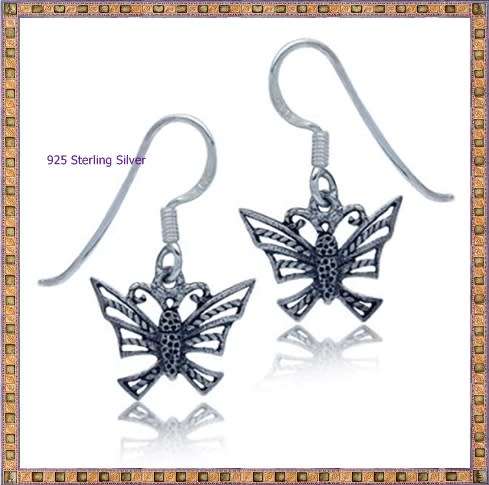 EARRINGS Butterfly Solid 925 Sterling Silver