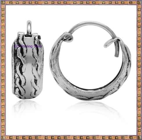 EARRINGS Small Celtic Huggie Hoop Sleeper Solid 925 Sterling Silver