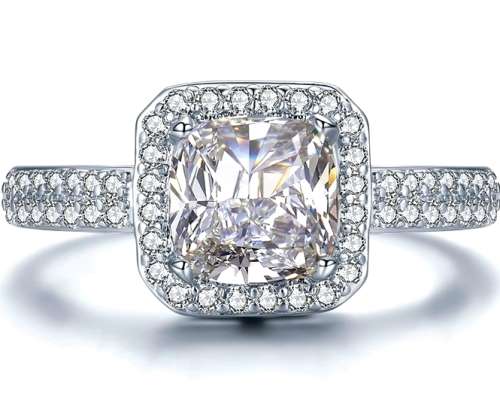 Princess 1.48ct Cr.Diamond Engagement Ring. Size 9/R+/18.9mm