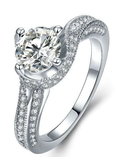 2.61ct Cr.Diamond Designer Inspired Pave Engagement Ring - Choose your size