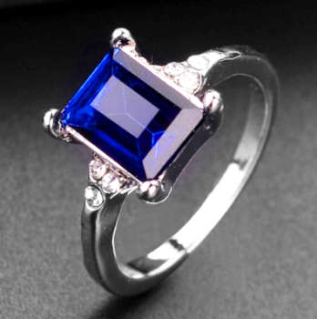 ASHA CRAFT JEWELLERY. 2.00CT CR.DIAMOND & SAPPHIRE LADIES RING - Sizes 6-10 / M-U