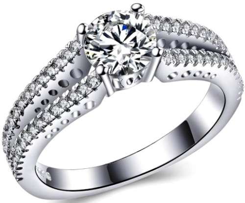 ASHA CRAFT JEWELLERY. 1.50CT CR.DIAMOND DOUBLE ROW ACCENT LADIES RING - Sizes 7/8 (O/Q)